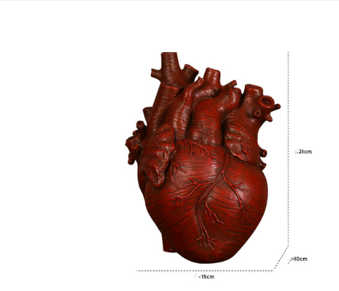 Resin Heart-Shaped Decorative Ornament, resin ornament, heart figurine and shelf decor