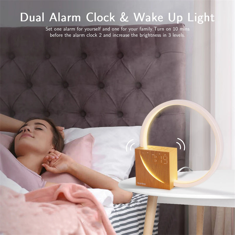 Touch Bedside Lamp with Alarm Clock and Nature Sounds, alarm clock lamp and touch lamp