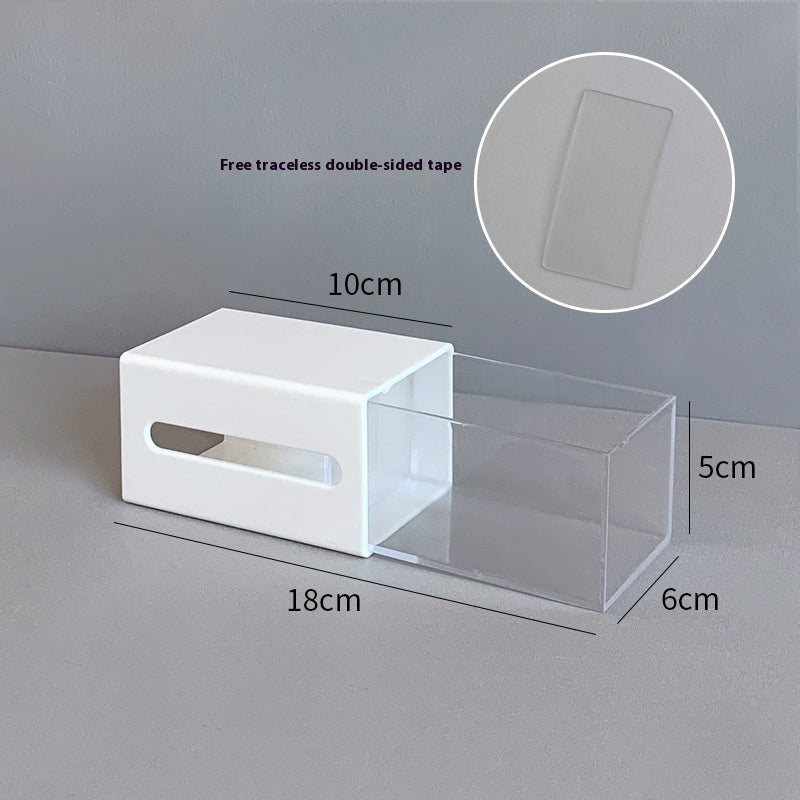White Wall-Mounted Bathroom Storage Box, bathroom organizer and wall shelf