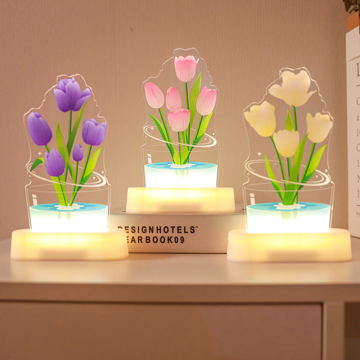 Tulip Accent Night Light with Warm White Light, flower night light, bedside lamp and accent lamp