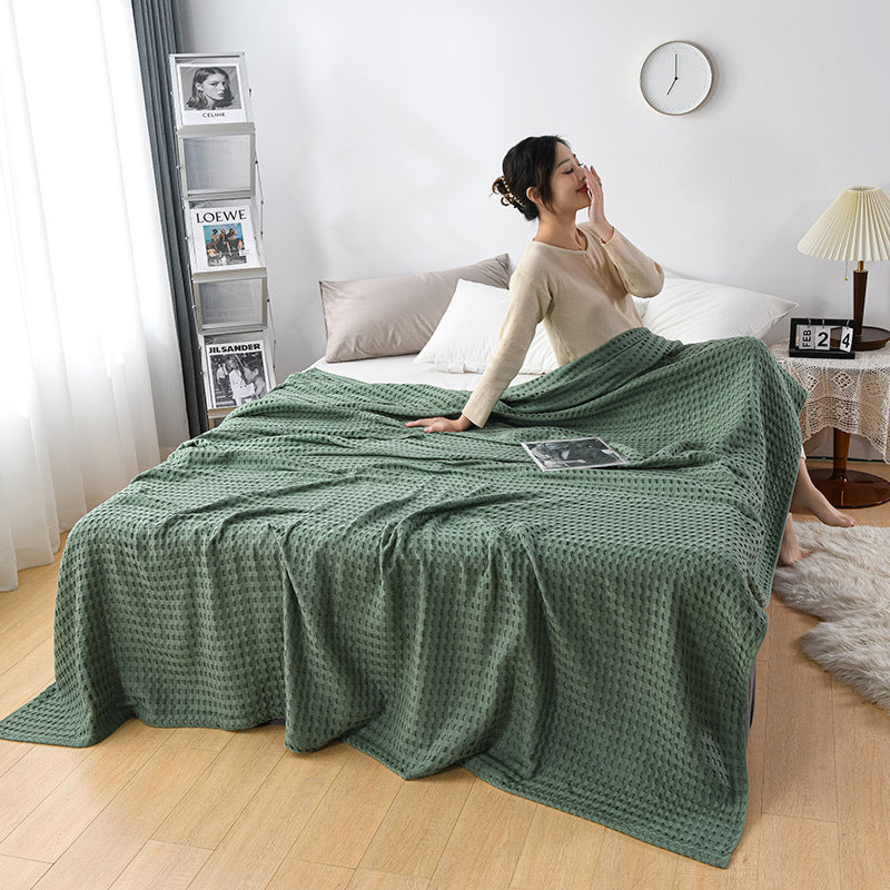 Waffle-Texture Sofa Throw Blanket, sofa blanket and waffle blanket
