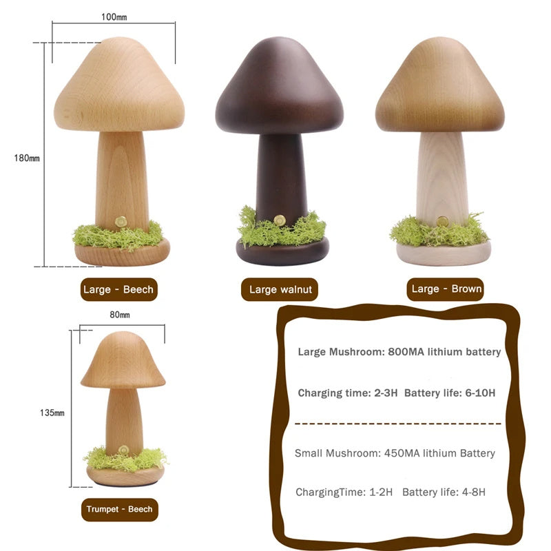 Mushroom USB-Charging Night Light, mushroom lamp, bedside night light and USB night light