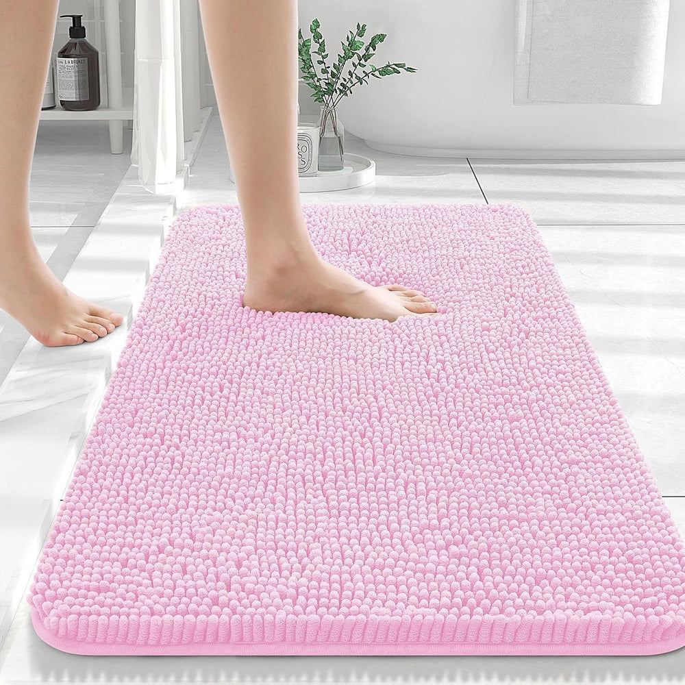 Solid-Color Polyester Bathroom Floor Mat, bath mat and bathroom rug