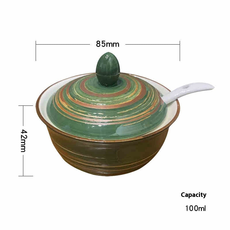 Decorative Ceramic Seasoning Jar with Lid, spice jar, seasoning canister and kitchen jar