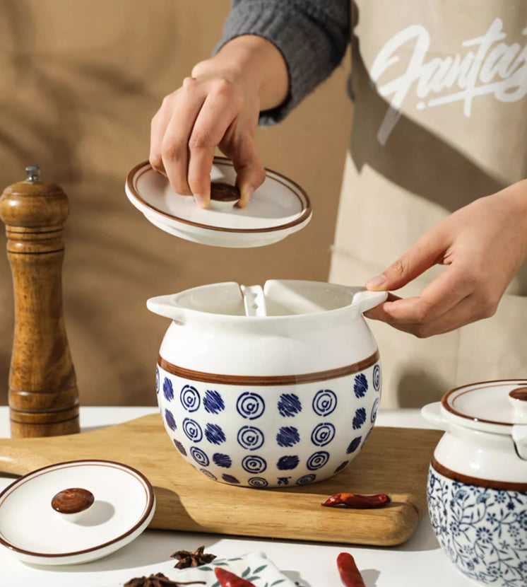 Ceramic Kitchen Seasoning Jar with Lid, spice jar, canister and condiment jar