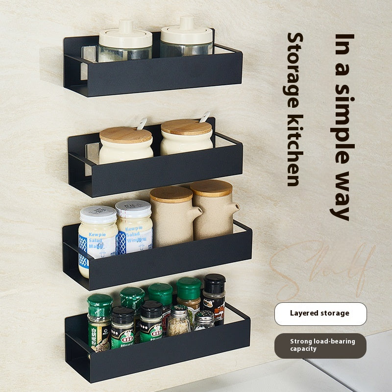 Carbon Steel Kitchen Storage Rack Options, spice rack, seasoning shelf and kitchen organizer
