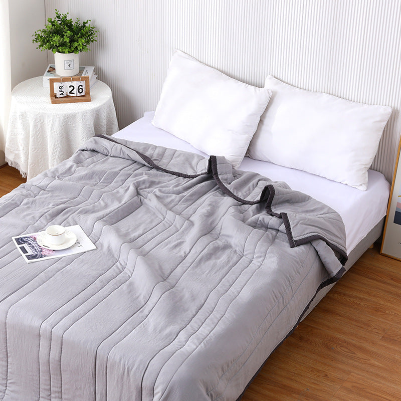 Solid-Color Cotton Summer Quilt, summer blanket and bed cover