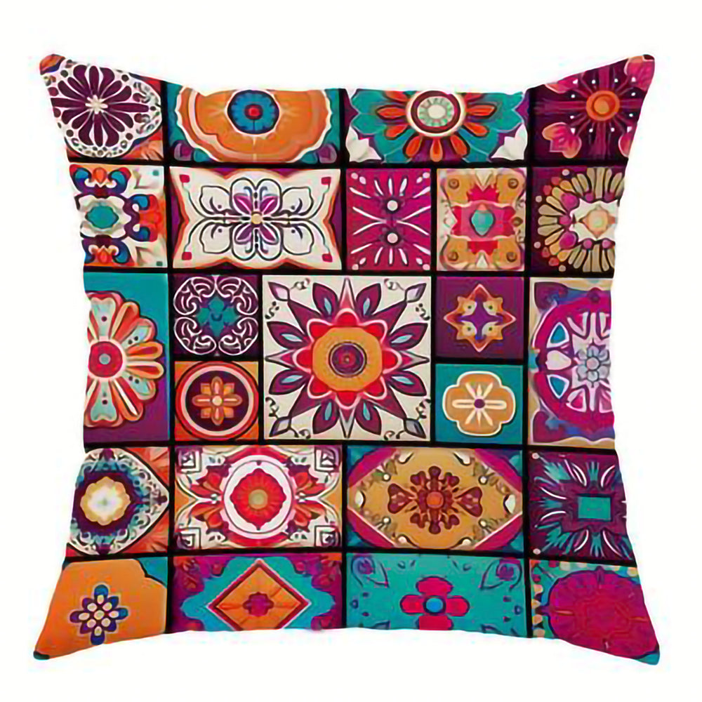 Bohemian Geometric Printed Pillow Cover, throw pillow cover, cushion cover and boho pillowcase