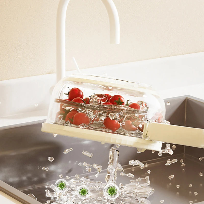 Fruit and Vegetable Drain Basket with Lid, colander, fruit basket and produce strainer
