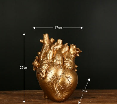 Resin Heart-Shaped Decorative Ornament, resin ornament, heart figurine and shelf decor