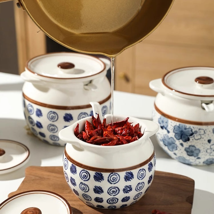 Ceramic Kitchen Seasoning Jar with Lid, spice jar, canister and condiment jar