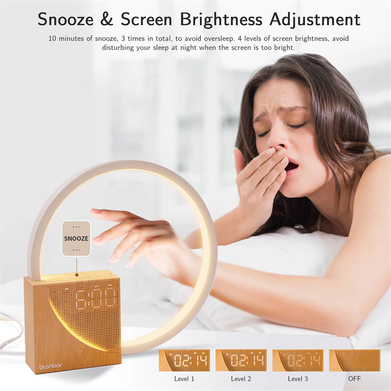 Touch Bedside Lamp with Alarm Clock and Nature Sounds, alarm clock lamp and touch lamp