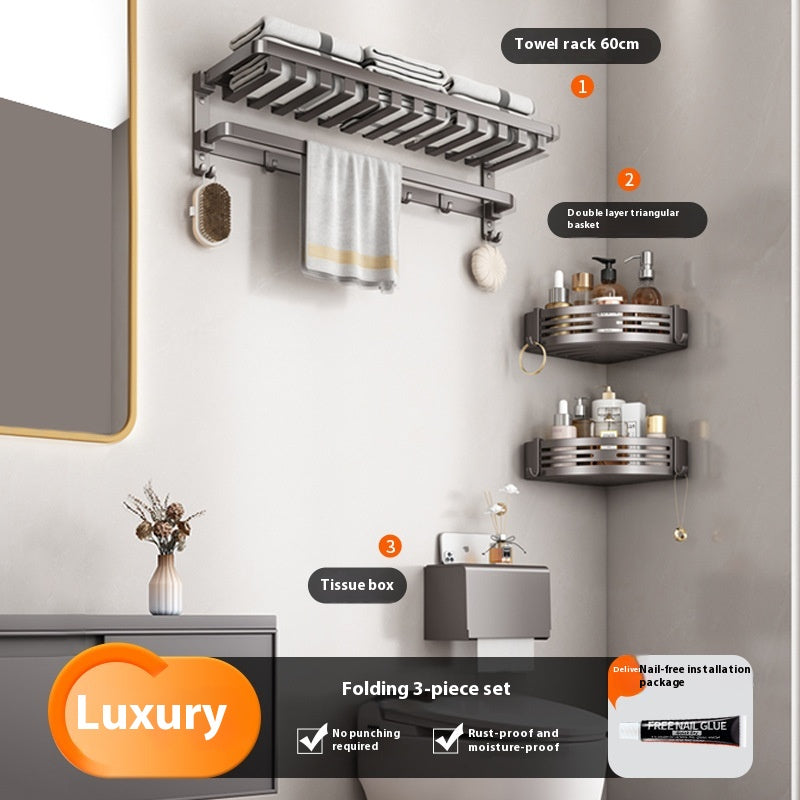 Gun Gray Bathroom Towel Rack and Accessory Options, towel bar, bathroom shelf and towel holder