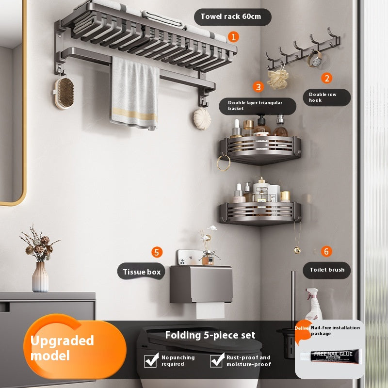 Gun Gray Bathroom Towel Rack and Accessory Options, towel bar, bathroom shelf and towel holder