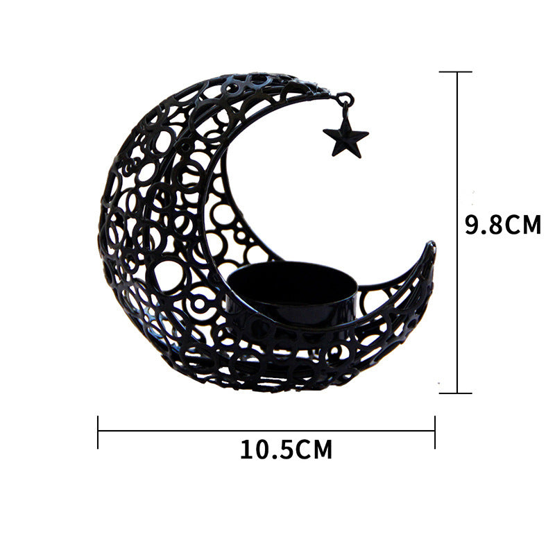 Crescent Moon Metal Candle Holder, moon candlestick and table decor