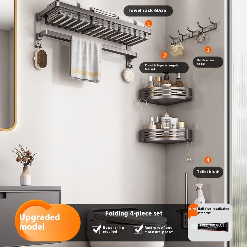 Gun Gray Bathroom Towel Rack and Accessory Options, towel bar, bathroom shelf and towel holder