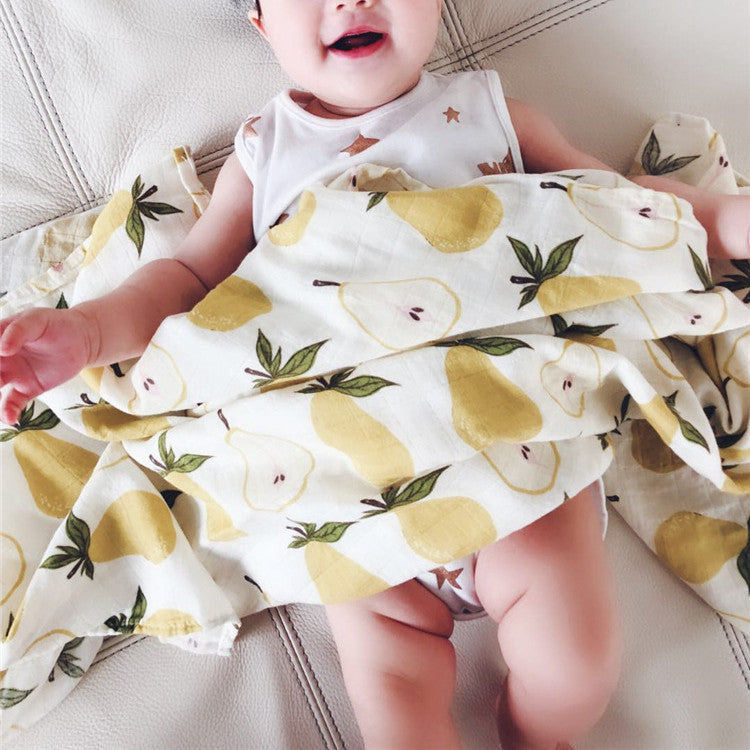 Orange Printed Bamboo-Fiber and Cotton Blanket, throw blanket, sofa blanket and bed blanket
