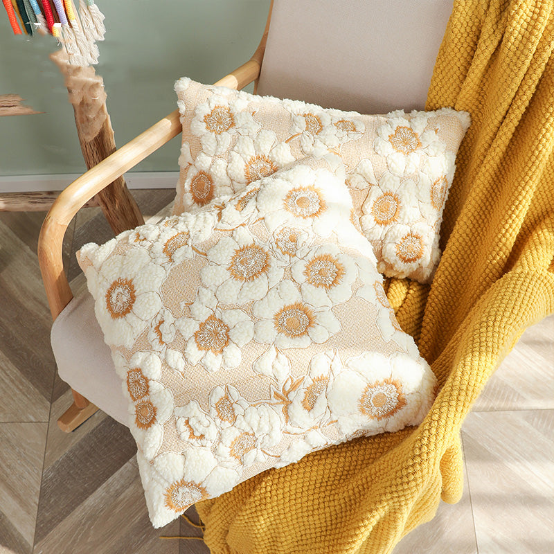 Sunflower Cotton Pillow Cover, throw pillow cover, cushion cover and sunflower pillowcase