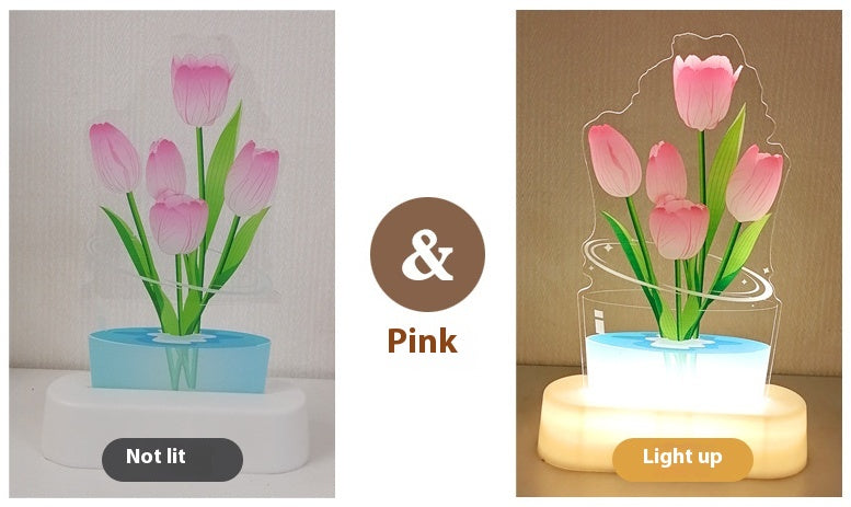 Tulip Accent Night Light with Warm White Light, flower night light, bedside lamp and accent lamp