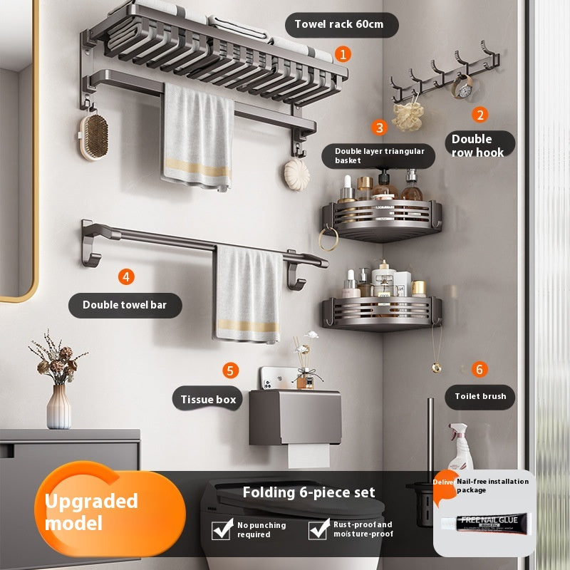 Gun Gray Bathroom Towel Rack and Accessory Options, towel bar, bathroom shelf and towel holder