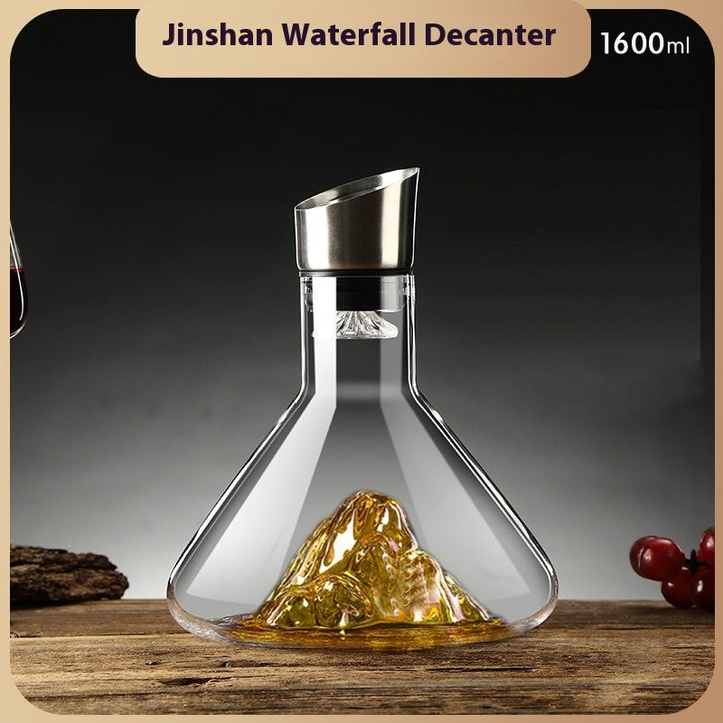 Glass Wine Decanter with Sculptural Base Options, wine carafe and barware