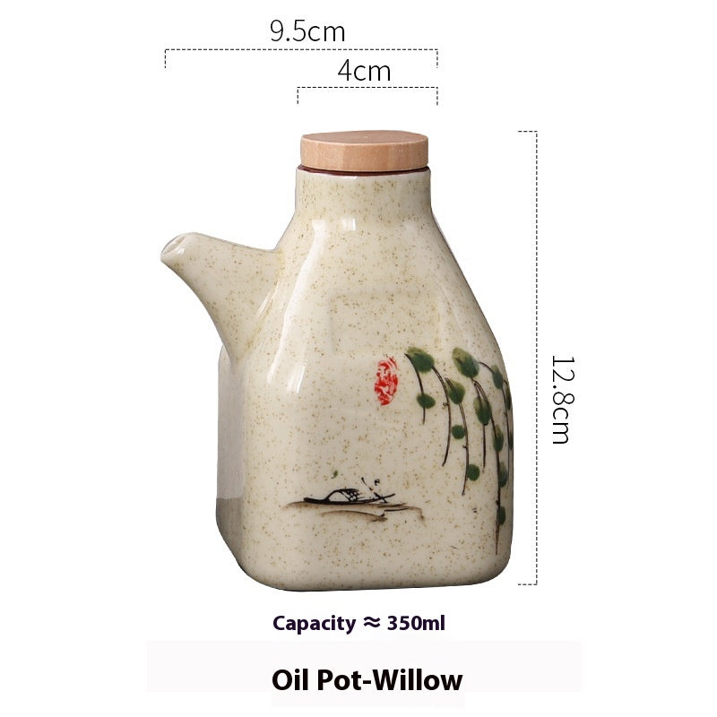 Decorative Ceramic Sauce and Oil Pot, sauce jar and condiment pot