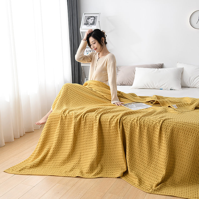 Waffle-Texture Sofa Throw Blanket, sofa blanket and waffle blanket