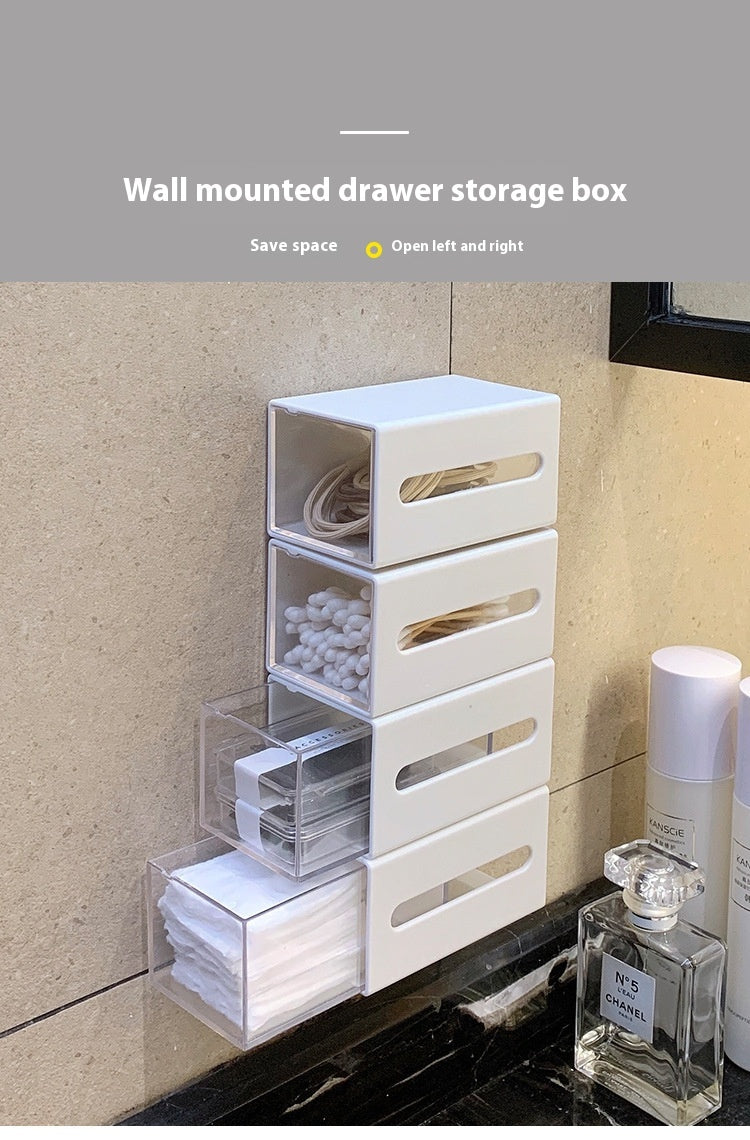 White Wall-Mounted Bathroom Storage Box, bathroom organizer and wall shelf