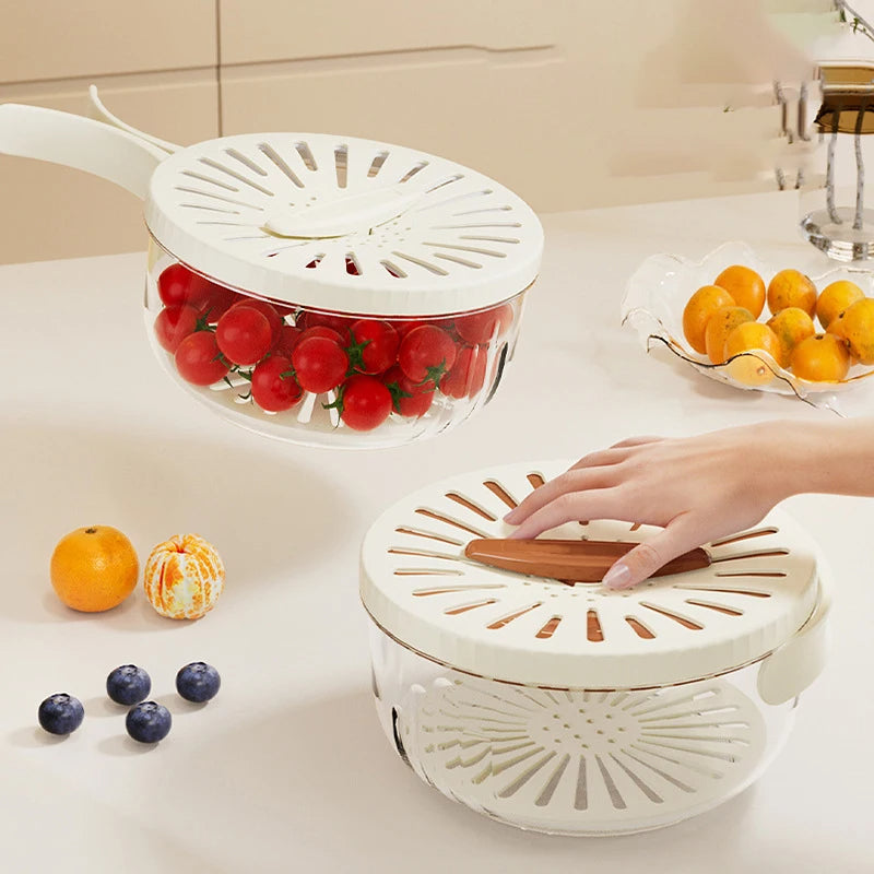 Fruit and Vegetable Drain Basket with Lid, colander, fruit basket and produce strainer