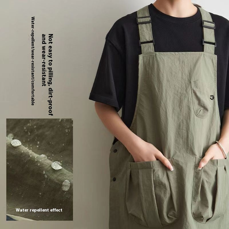 Taslan Kitchen Apron in Black or Khaki, cooking apron and chef apron