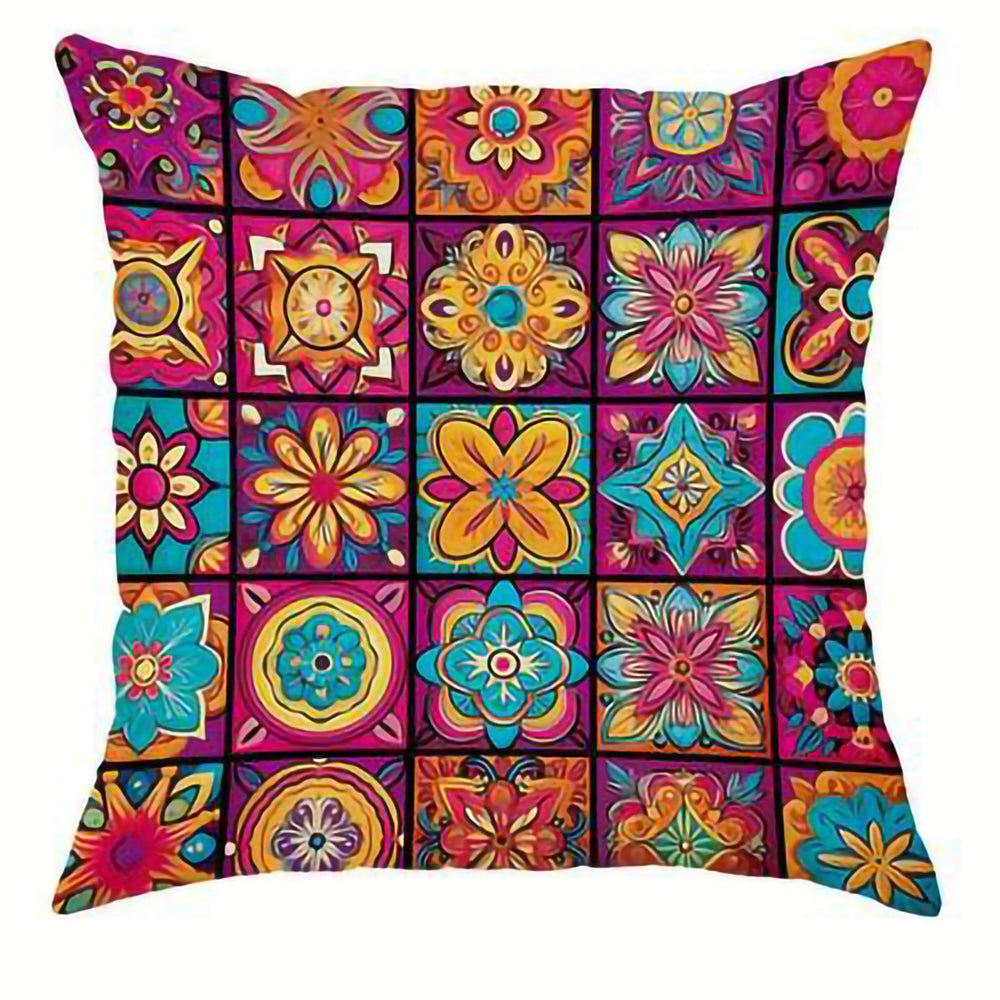 Bohemian Geometric Printed Pillow Cover, throw pillow cover, cushion cover and boho pillowcase