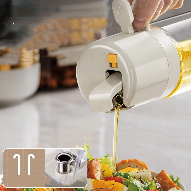 2-in-1 Glass Oil Sprayer and Dispenser, oil bottle, cooking oil sprayer and kitchen dispenser