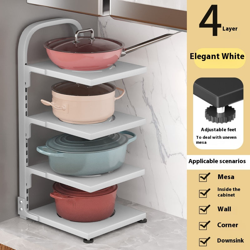 Carbon Steel Countertop Pot Rack, pot organizer, pan rack and cookware stand