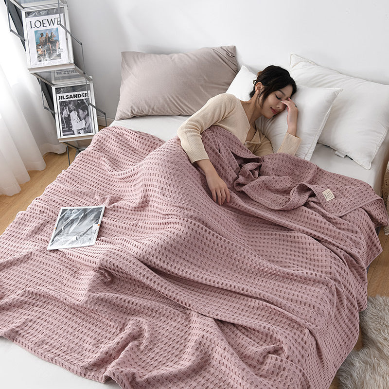 Waffle-Texture Sofa Throw Blanket, sofa blanket and waffle blanket