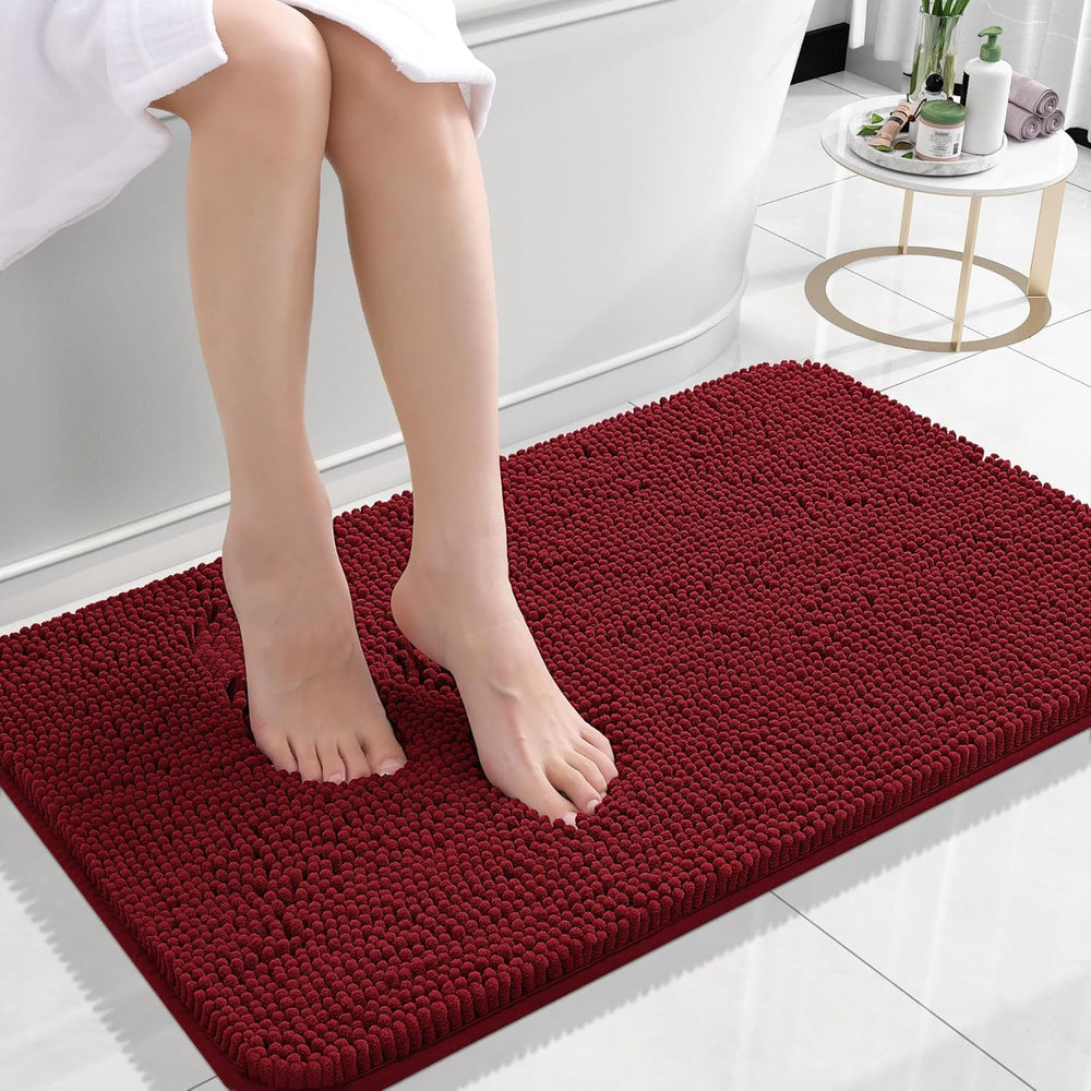 Solid-Color Polyester Bathroom Floor Mat, bath mat and bathroom rug