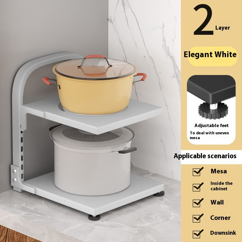 Carbon Steel Countertop Pot Rack, pot organizer, pan rack and cookware stand
