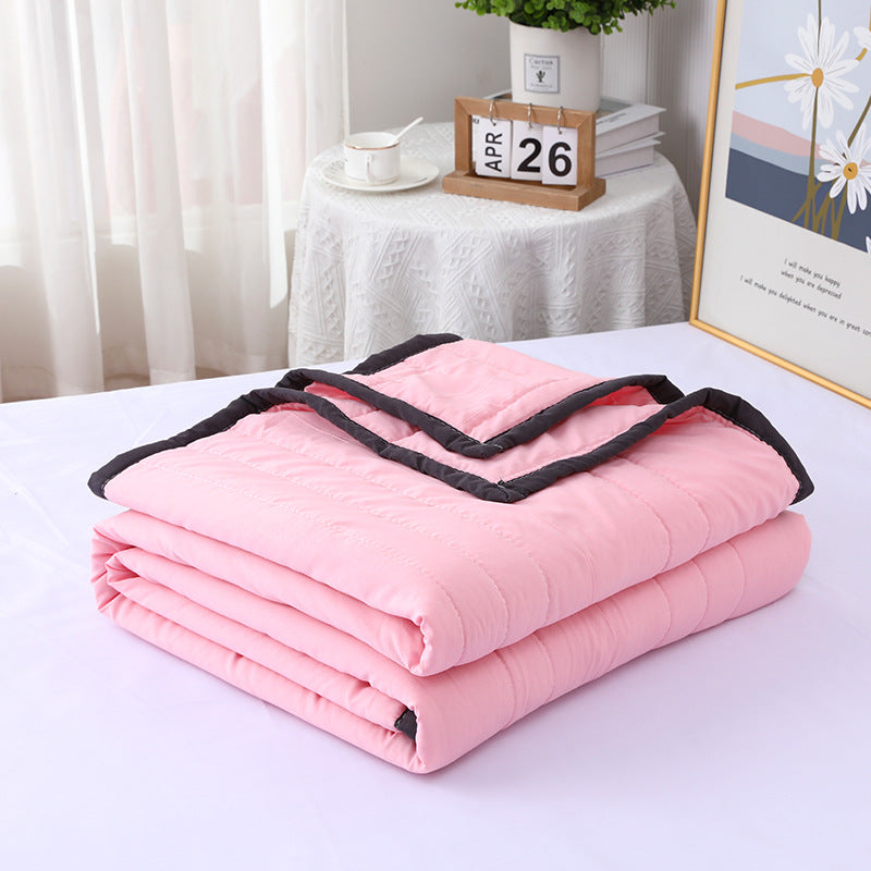 Solid-Color Cotton Summer Quilt, summer blanket and bed cover