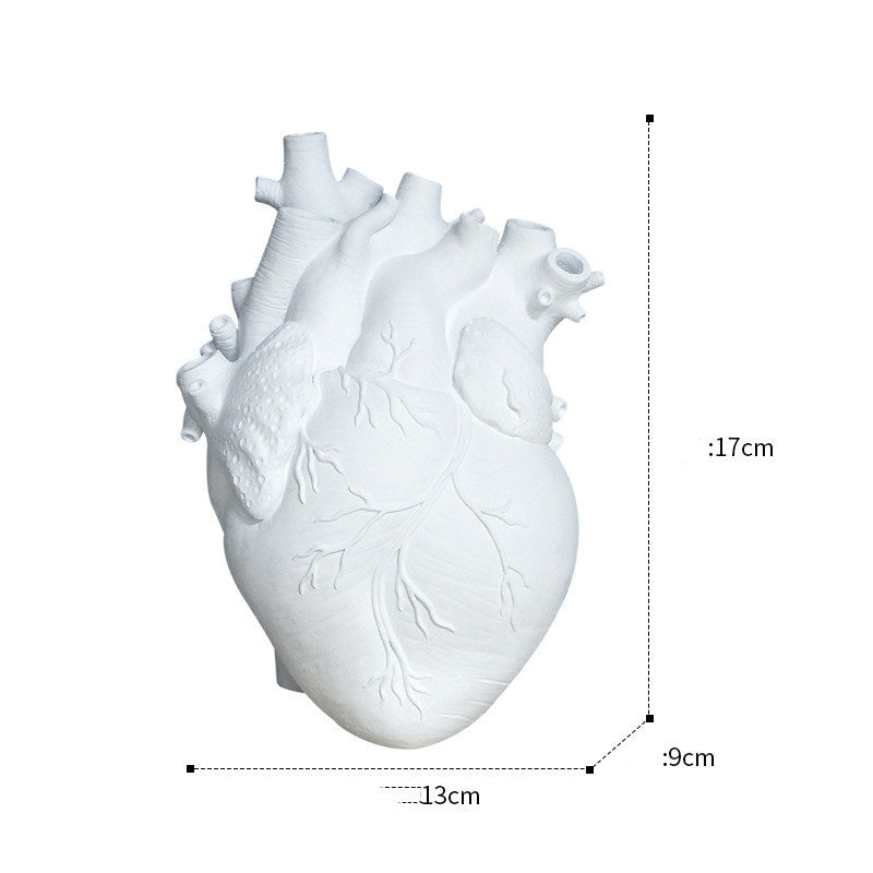 Resin Heart-Shaped Decorative Ornament, resin ornament, heart figurine and shelf decor