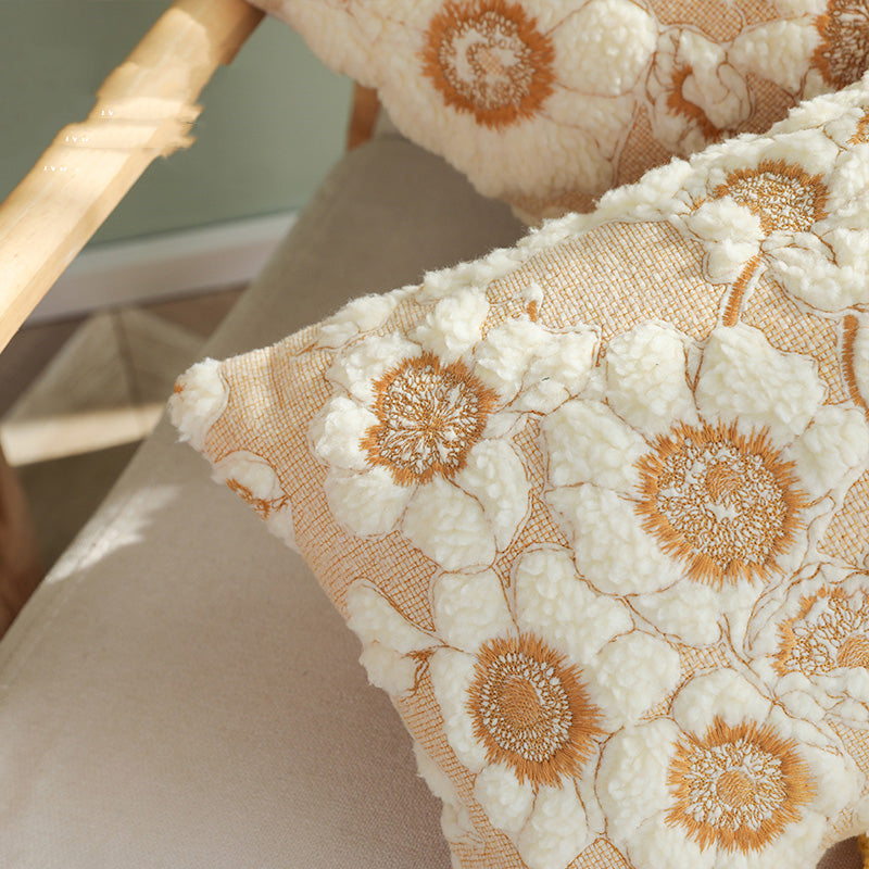 Sunflower Cotton Pillow Cover, throw pillow cover, cushion cover and sunflower pillowcase
