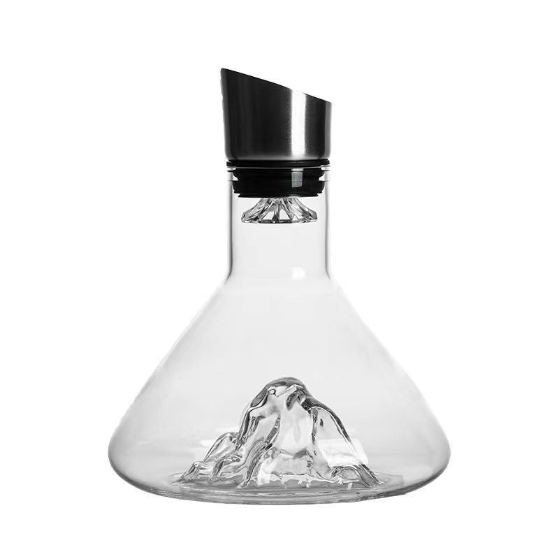 Glass Wine Decanter with Sculptural Base Options, wine carafe and barware
