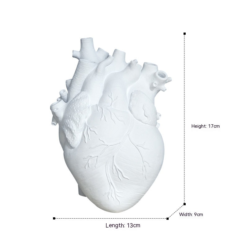 Resin Heart-Shaped Decorative Ornament, resin ornament, heart figurine and shelf decor