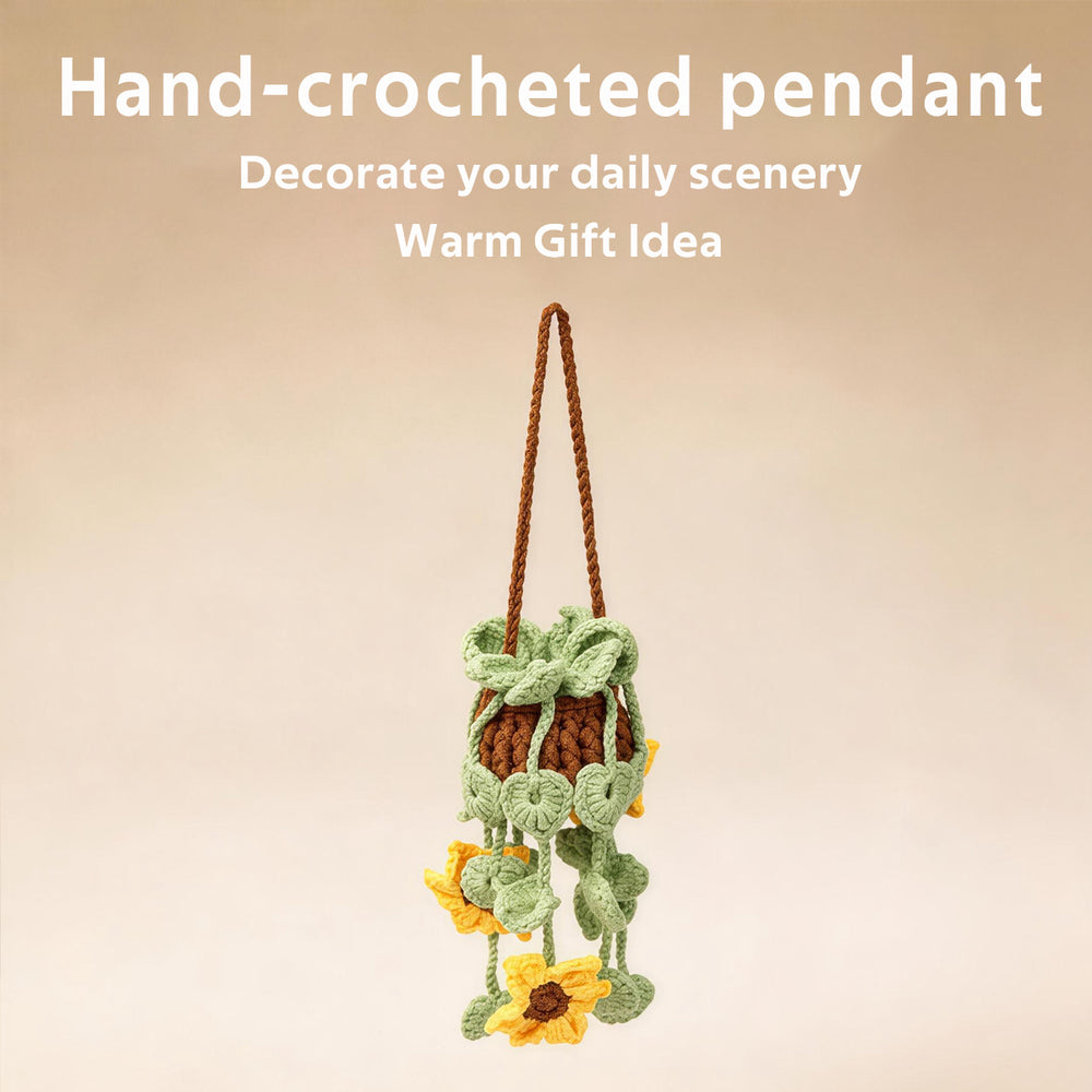 Crochet Hanging Sunflower Ornament, crochet flower, hanging ornament and sunflower decor