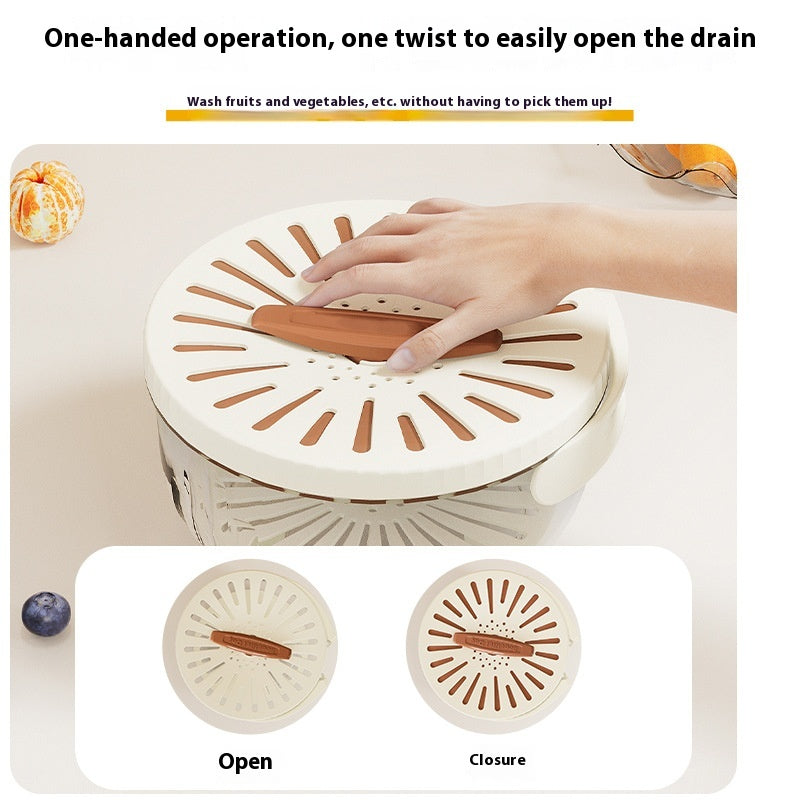 Fruit and Vegetable Drain Basket with Lid, colander, fruit basket and produce strainer