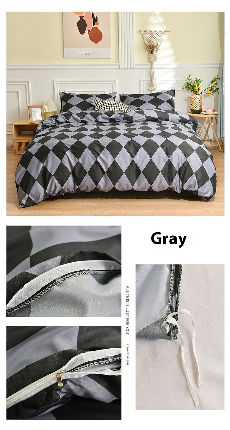 Geometric Brushed Duvet Cover, comforter cover and quilt cover