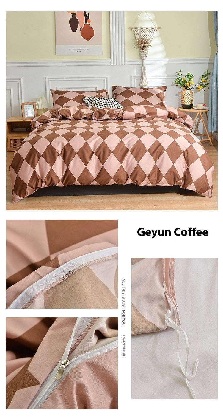Geometric Brushed Duvet Cover, comforter cover and quilt cover