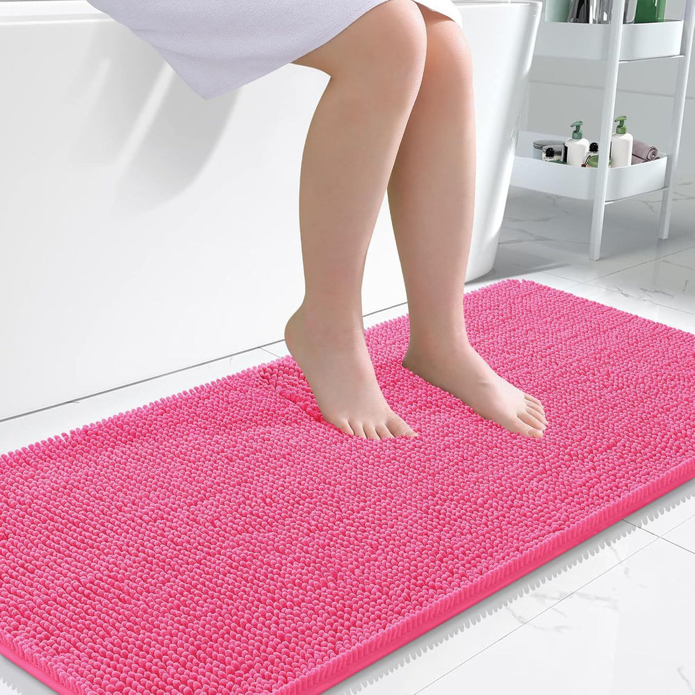 Solid-Color Polyester Bathroom Floor Mat, bath mat and bathroom rug