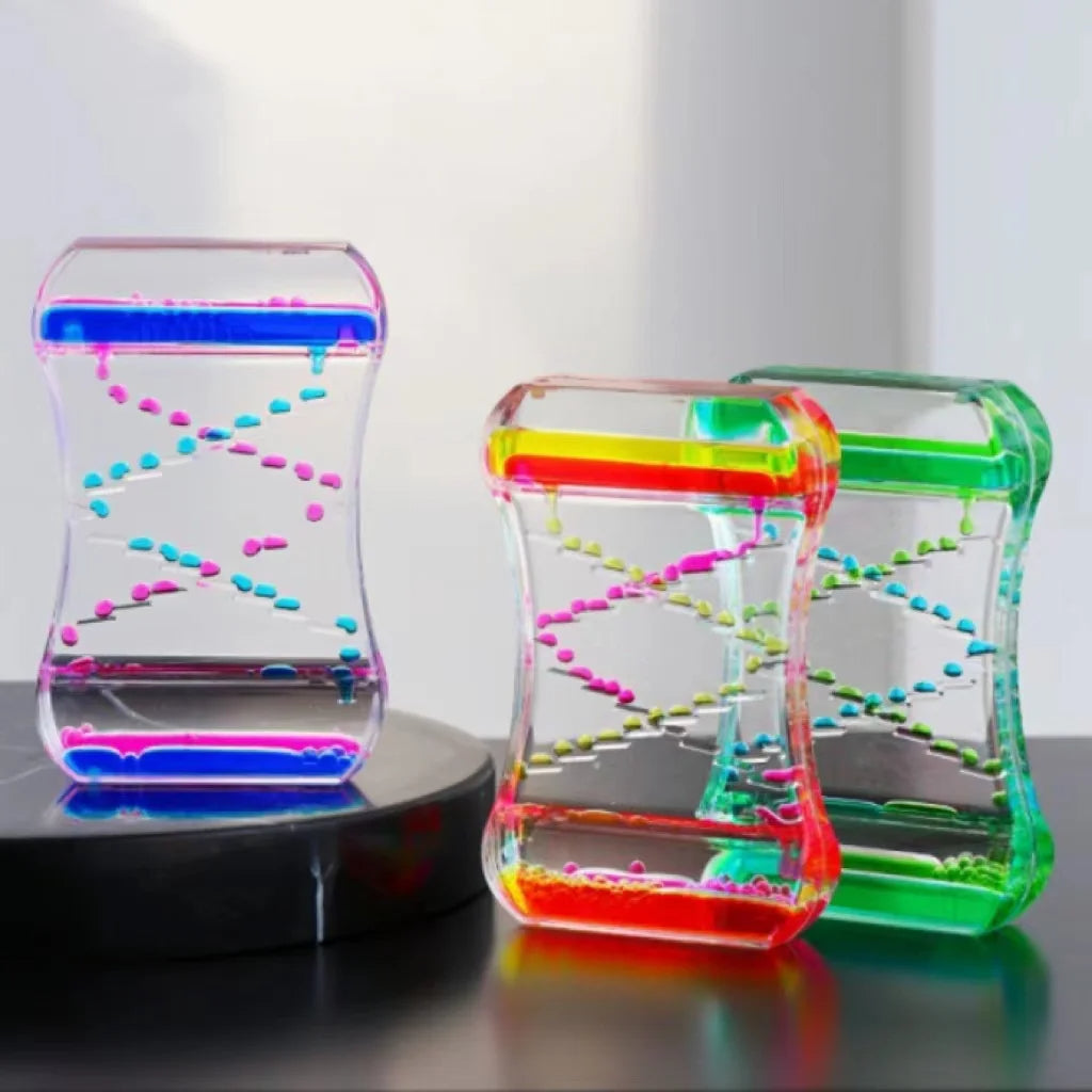 Colorful Liquid-Motion Hourglass Desk Ornament, liquid timer and motion timer