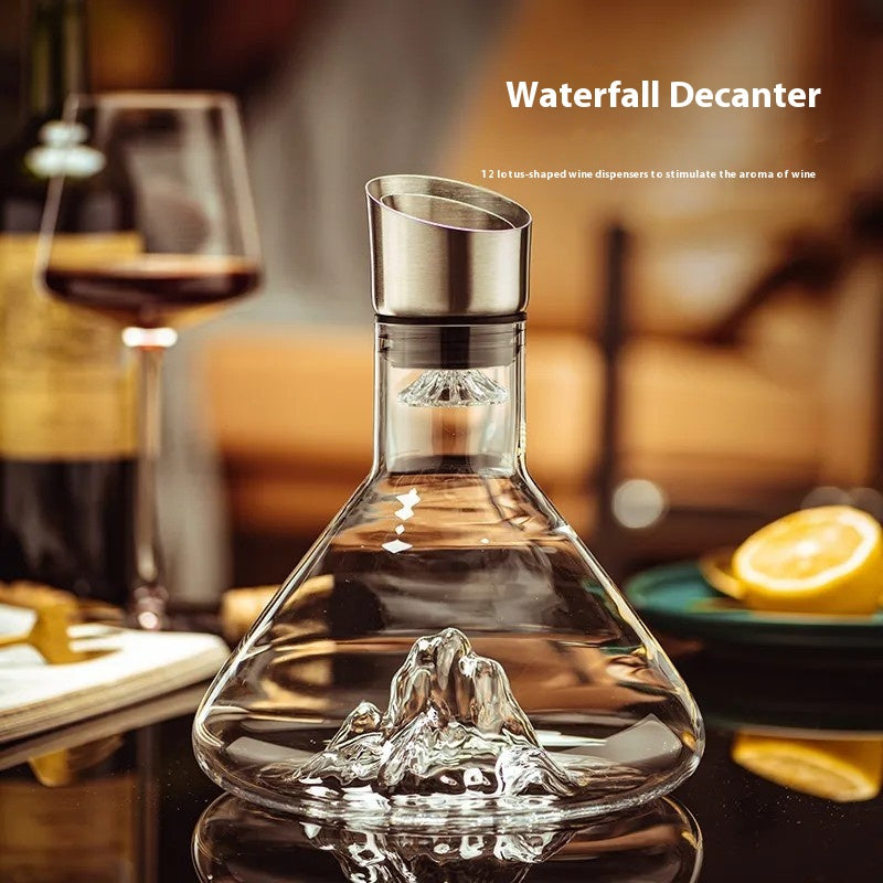 Glass Wine Decanter with Sculptural Base Options, wine carafe and barware