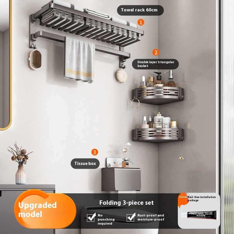 Gun Gray Bathroom Towel Rack and Accessory Options, towel bar, bathroom shelf and towel holder