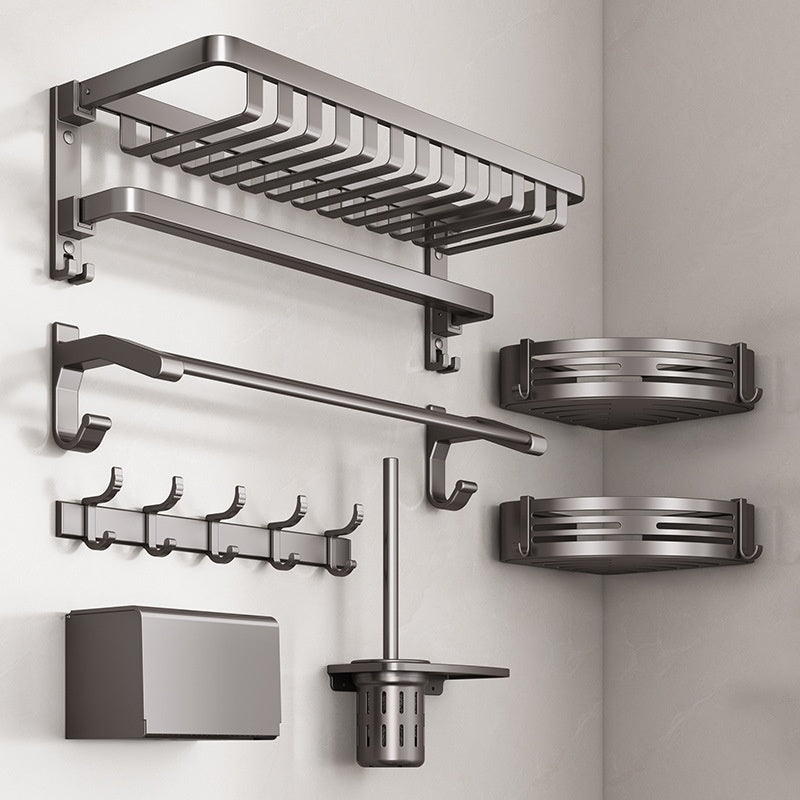 Gun Gray Bathroom Towel Rack and Accessory Options, towel bar, bathroom shelf and towel holder